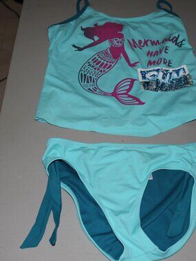 Blue & Purple 2 Pcs Justice Swimsuit Size 14